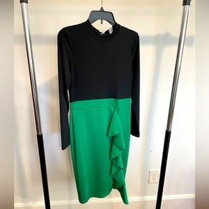 Black & Green Bodycon Dress